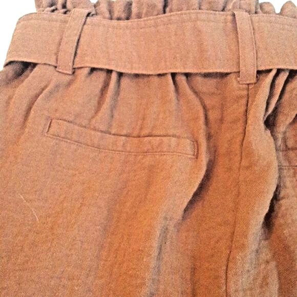 High Rise Paper Bag Waist Zip Tie Belt Blousy Shorts Medium Pockets a. new day - Picture 9 of 10